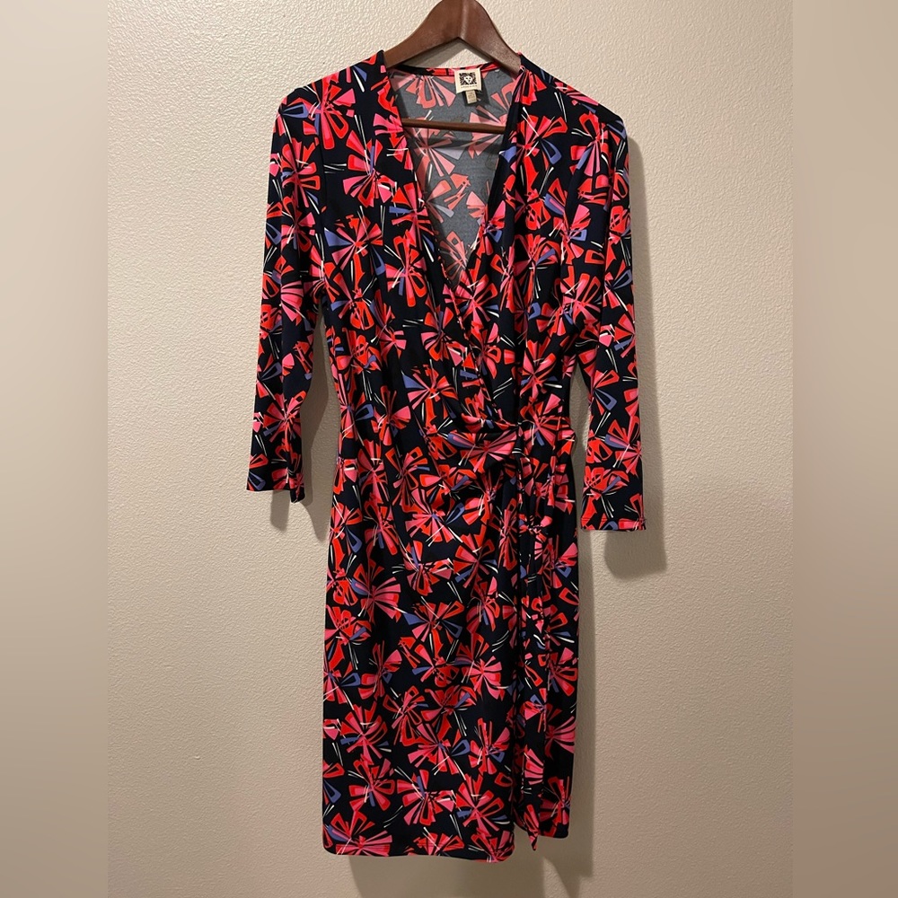 Ann Klein Faux Wrap Dress size 14